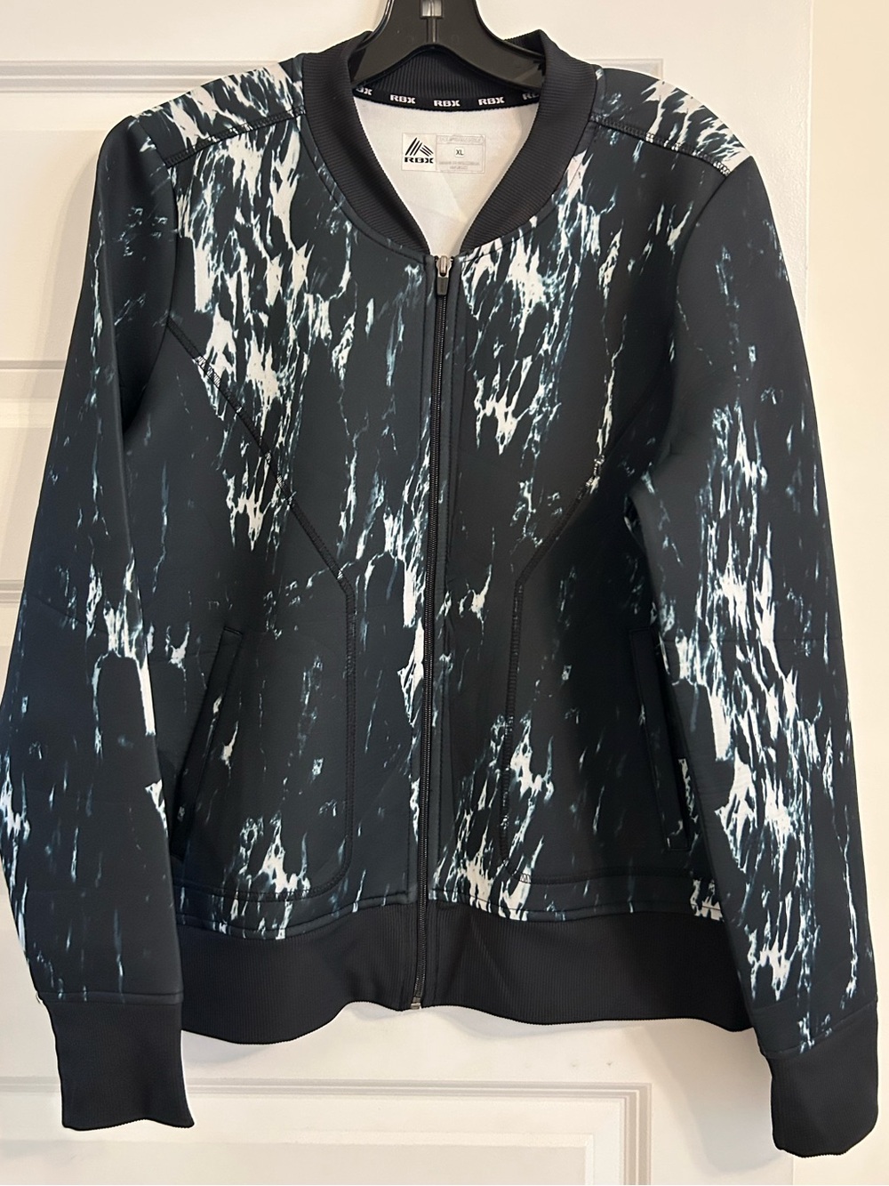 RBX (NWOT ) Active Wavy Blue Lightweight Zipper Bomber Jacket, P2P is 23